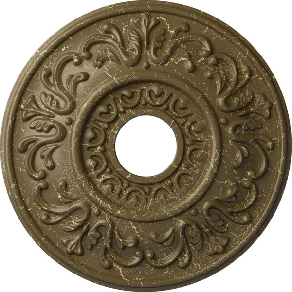 Ekena Millwork Valletta Ceiling Medallion (Canopies up to 3 1/2"), 18"OD x 3 1/2"ID x 1"P, Mississippi Mud Crackle CM18VLMMC - main